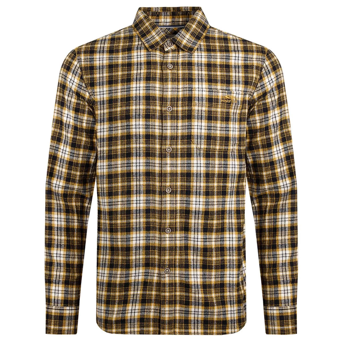 Weird Fish Men's Broxton Long Sleeved Check Shirt - Mustard 2 Weird Fish Men's Broxton Long Sleeved Check Shirt - Mustard - Image 2