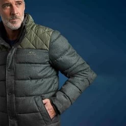 Weird Fish Men’s Bryson Puffer Jacket - Dark Olive -Fashionable Man bryson puffer jacket dark olive