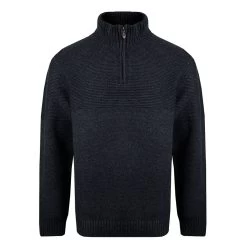 Weird Fish Men's Burnaby ¼ Zip Jumper - Ensign Blue