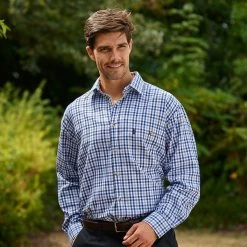 Champion Men's Buxton Long Sleeved Shirt - Blue 7 Champion Men's Buxton Long Sleeved Shirt - Blue -Fashionable Man buxton blue1 1