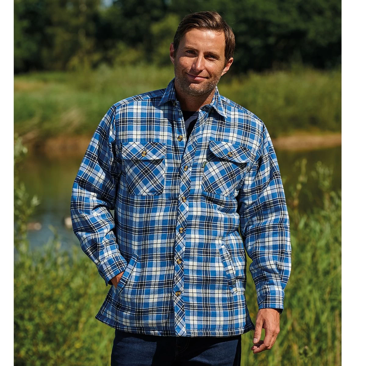 Champion Men's Buxton Long Sleeved Shirt - Blue 3 Champion Men's Buxton Long Sleeved Shirt - Blue - Image 3