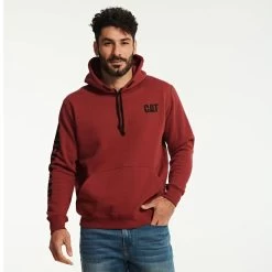 CAT Men's Trademark Banner Hoodie Brick -Fashionable Man cat red hoodie 2