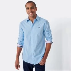 Crew Clothing Men's Micro Gingham Classic Fit Shirt - Sky Blue 9 Crew Clothing Men's Micro Gingham Classic Fit Shirt - Sky Blue -Fashionable Man classic micro gingham sky 1 1