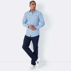 Crew Clothing Men's Micro Gingham Classic Fit Shirt - Sky Blue 7 Crew Clothing Men's Micro Gingham Classic Fit Shirt - Sky Blue -Fashionable Man classic micro gingham sky 3