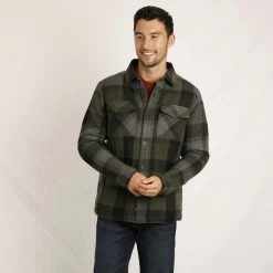 Weird Fish Men's Cressley Checked Shacket - Dark Olive