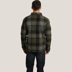 Weird Fish Men's Cressley Checked Shacket - Dark Olive -Fashionable Man cresseley chck shacket drkolive 2