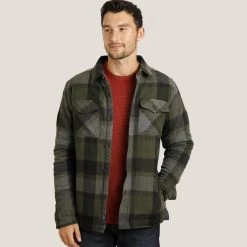 Weird Fish Men's Cressley Checked Shacket - Dark Olive -Fashionable Man cresseley chck shacket drkolive 3