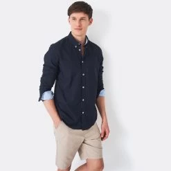 Crew Clothing Men's Slim Fit Oxford Shirt - Navy