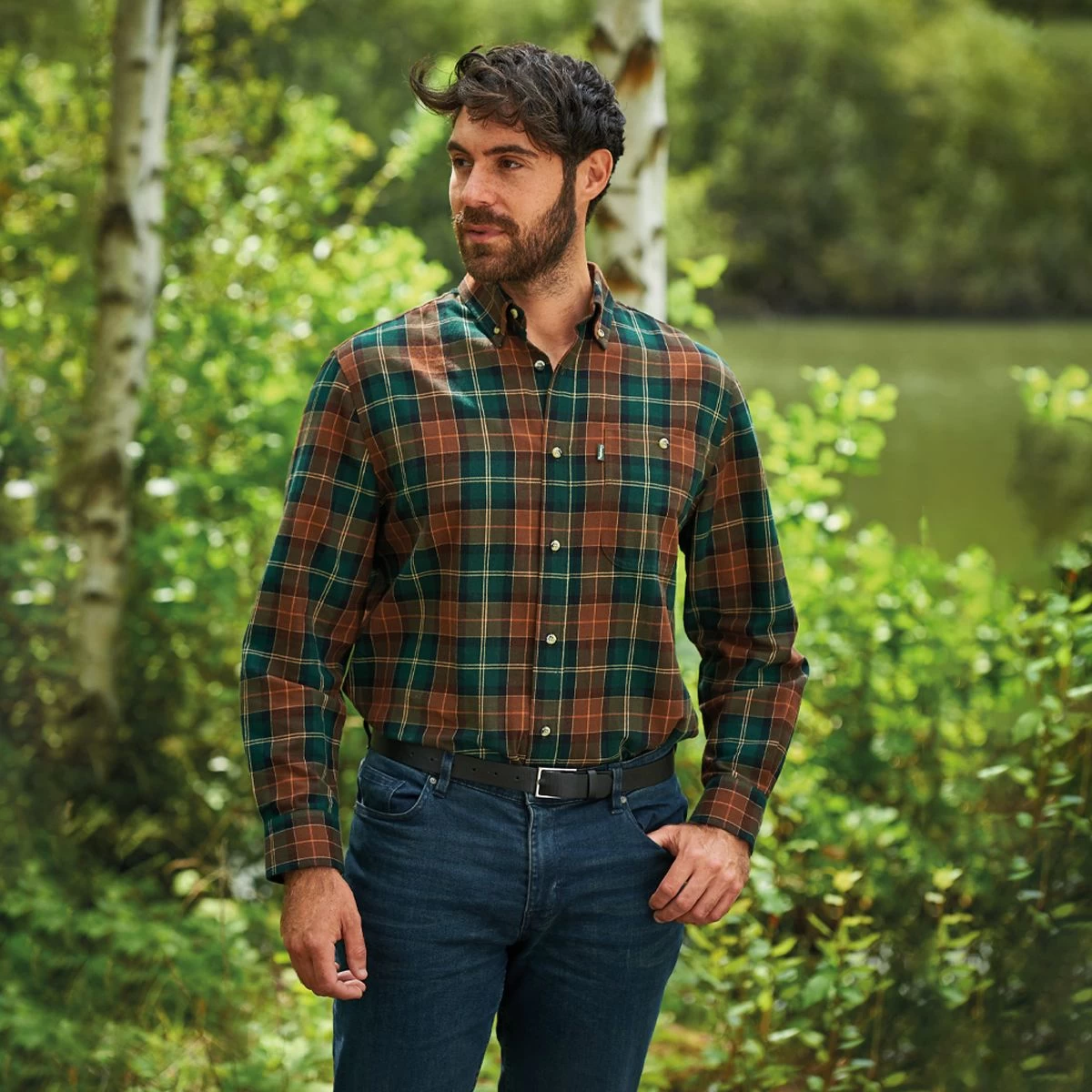 Champion Men's Dorchester Flannel Long Sleeved Shirt - Green 1 Champion Men's Dorchester Flannel Long Sleeved Shirt - Green