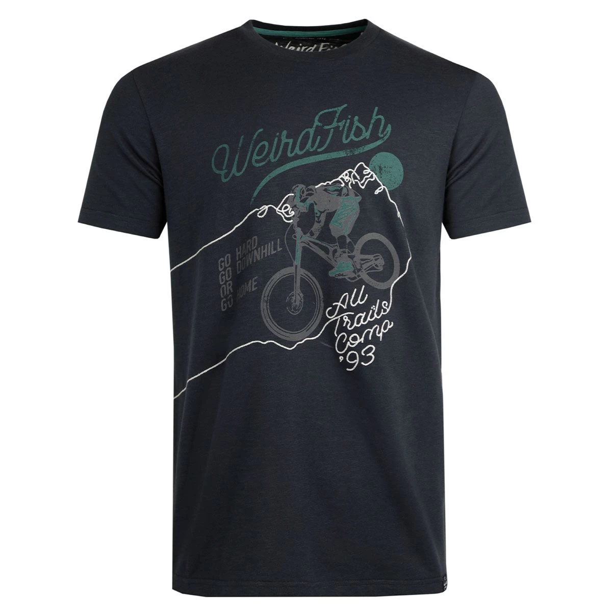 Weird Fish Men's All Trails Graphic T-shirt - Navy 3 Weird Fish Men's All Trails Graphic T-shirt - Navy - Image 3