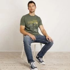 Weird Fish Men's All Trails Graphic T-shirt - Thyme 11 Weird Fish Men's All Trails Graphic T-shirt - Thyme -Fashionable Man emb graphic t all trails thyme 3