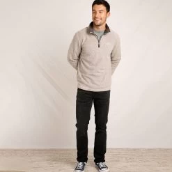 Weird Fish Men's Errill ¼ Textured Zip Fleece - Ecru 10 Weird Fish Men's Errill ¼ Textured Zip Fleece - Ecru -Fashionable Man errill 14 zip fleece ecru 3