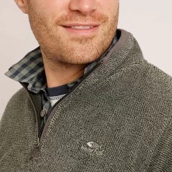 Weird Fish Men's Errill ¼ Textured Zip Fleece - Lichen Green -Fashionable Man errill 14 zip fleece lgreen 1