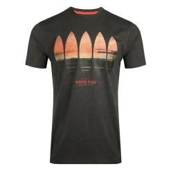 Weird Fish Men's Surf Scene Graphic T-Shirt - Washed Black 5 Weird Fish Men's Surf Scene Graphic T-Shirt - Washed Black -Fashionable Man graphic tee surf scene wshdblk 2