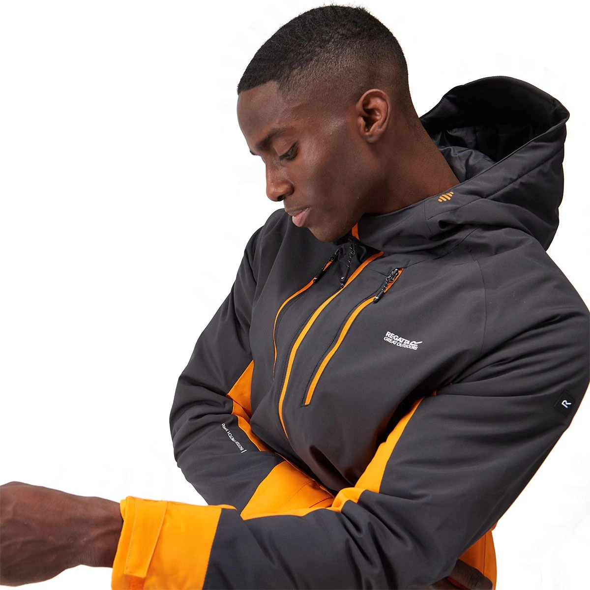 Regatta Men's Highton Stretch III Waterproof Jacket – Ash/Orange Pepper 8 Regatta Men's Highton Stretch III Waterproof Jacket – Ash/Orange Pepper - Image 8