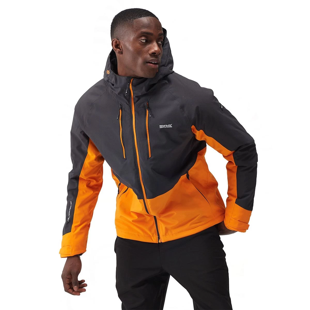 Regatta Men's Highton Stretch III Waterproof Jacket – Ash/Orange Pepper 5 Regatta Men's Highton Stretch III Waterproof Jacket – Ash/Orange Pepper - Image 5
