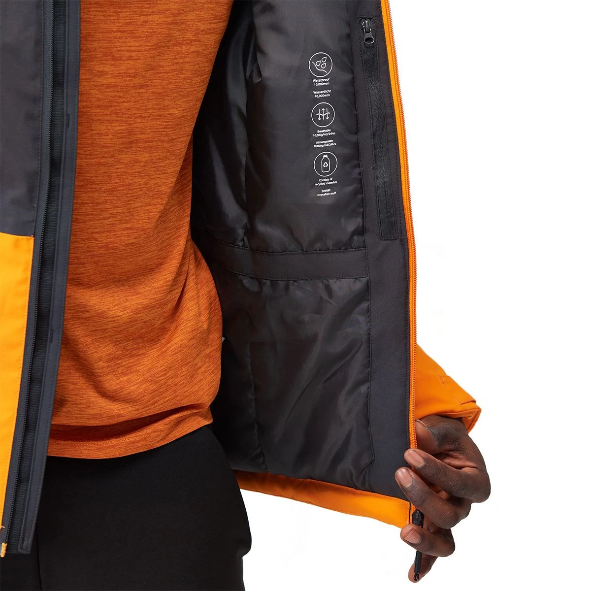 Regatta Men's Highton Stretch III Waterproof Jacket – Ash/Orange Pepper 9 Regatta Men's Highton Stretch III Waterproof Jacket – Ash/Orange Pepper - Image 9