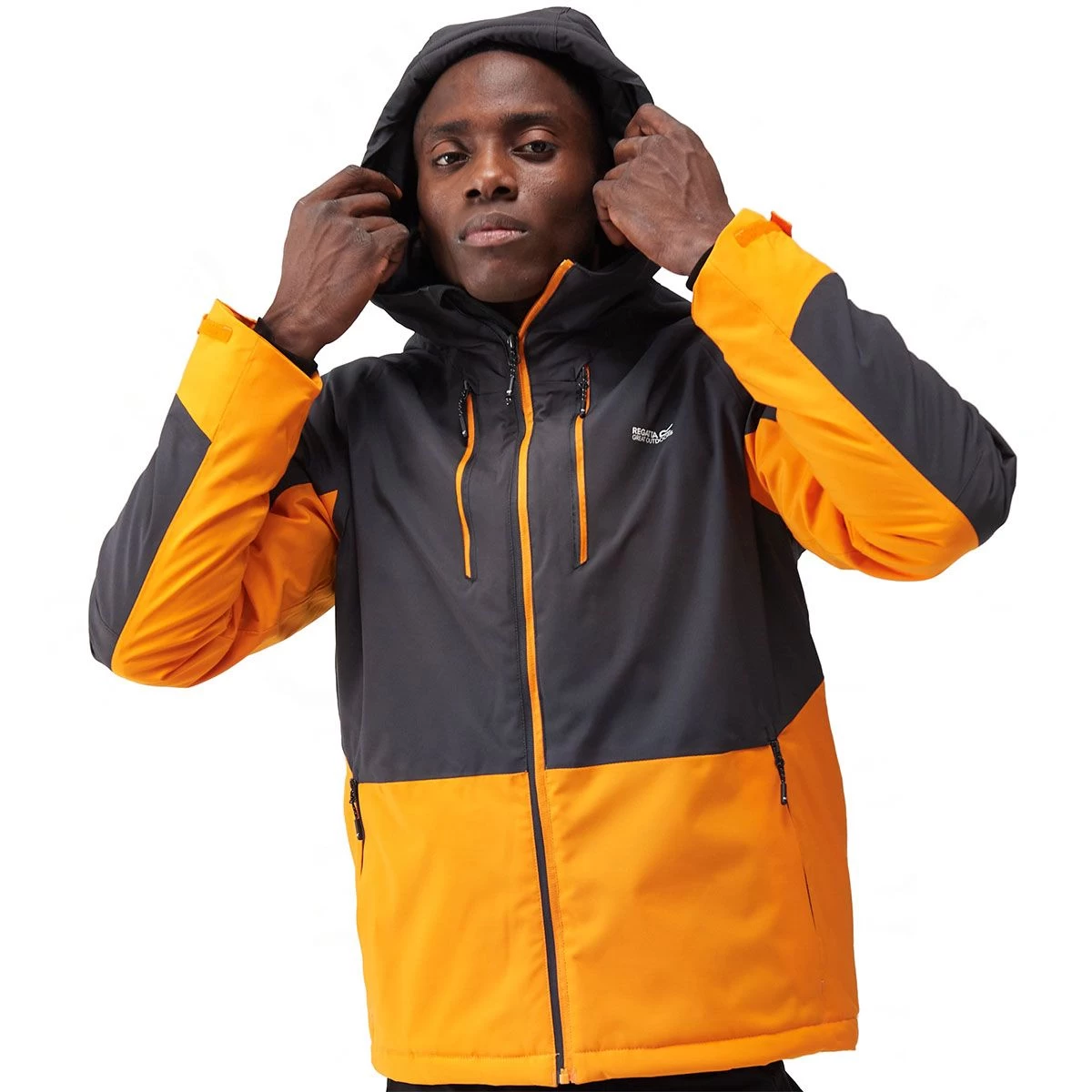 Regatta Men's Highton Stretch III Waterproof Jacket – Ash/Orange Pepper 2 Regatta Men's Highton Stretch III Waterproof Jacket – Ash/Orange Pepper - Image 2