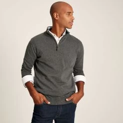 Joules Men's Hillside Quarter Zip - Grey Marl