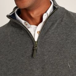Joules Men's Hillside Quarter Zip - Grey Marl 8 Joules Men's Hillside Quarter Zip - Grey Marl -Fashionable Man hillside quarter zip grey marl 3