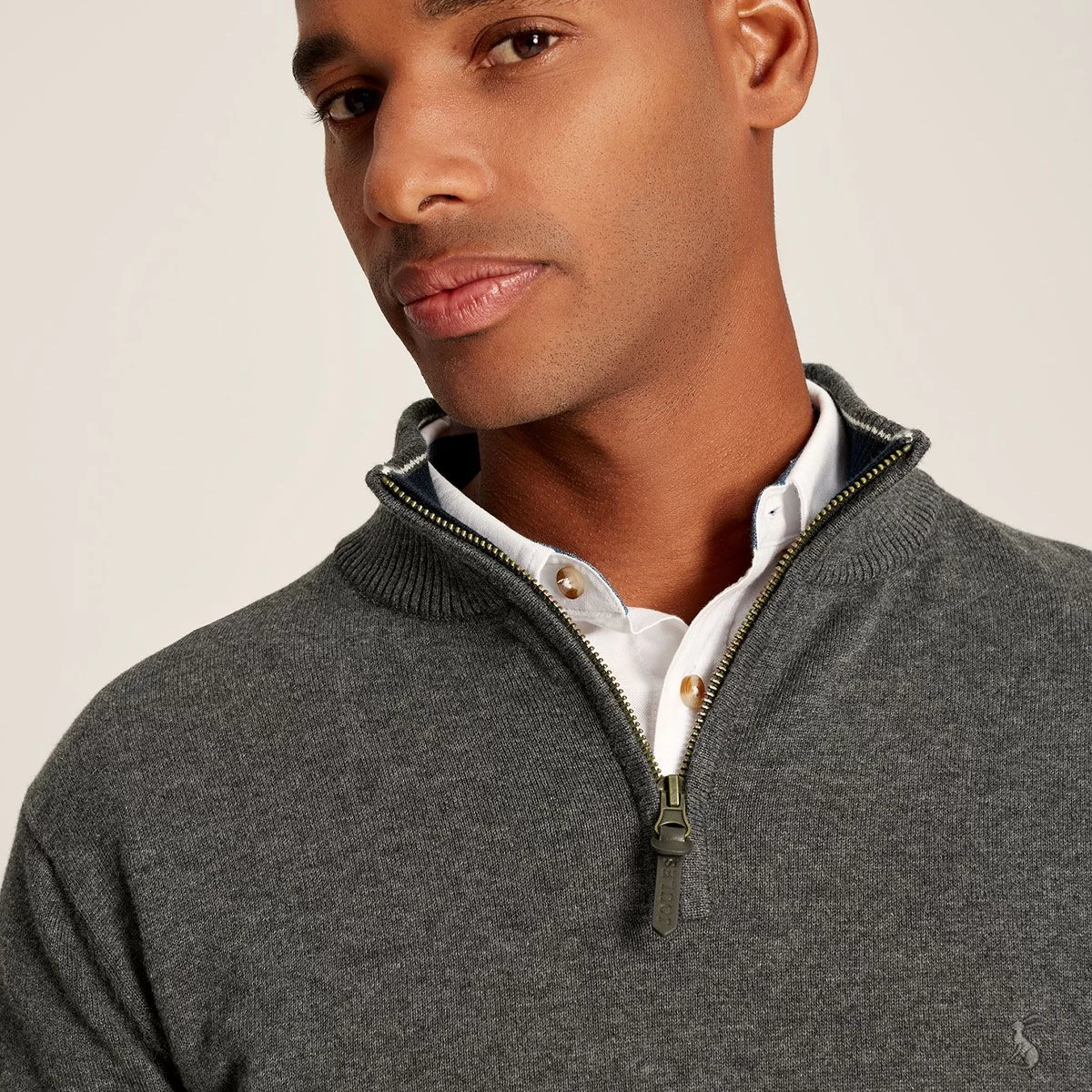 Joules Men's Hillside Quarter Zip - Grey Marl 4 Joules Men's Hillside Quarter Zip - Grey Marl - Image 4