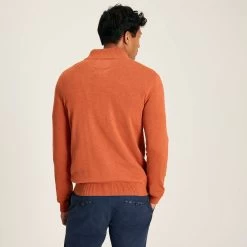 Joules Men's Hillside Quarter Zip - Orange Marl -Fashionable Man hillside quarter zip orange marl 3