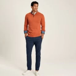 Joules Men's Hillside Quarter Zip - Orange Marl -Fashionable Man hillside quarter zip orange marl 4