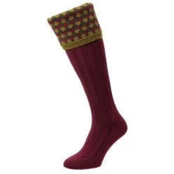 HJ Hall Men’s Hadleigh Shooting Socks – Wine -Fashionable Man hj hall men s hadleigh shooting socks wine 1