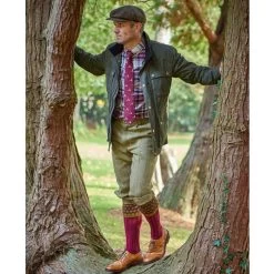 HJ Hall Men’s Hadleigh Shooting Socks – Wine -Fashionable Man hj hall men s hadleigh shooting socks wine 3