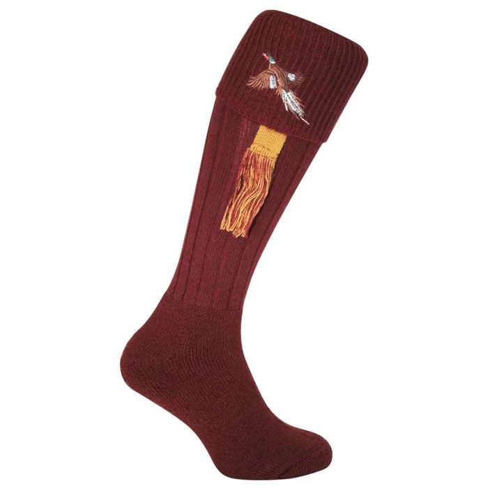 Jack Pyke Men’s Pheasant Shooting Socks – Burgundy 2 Jack Pyke Men’s Pheasant Shooting Socks – Burgundy - Image 2