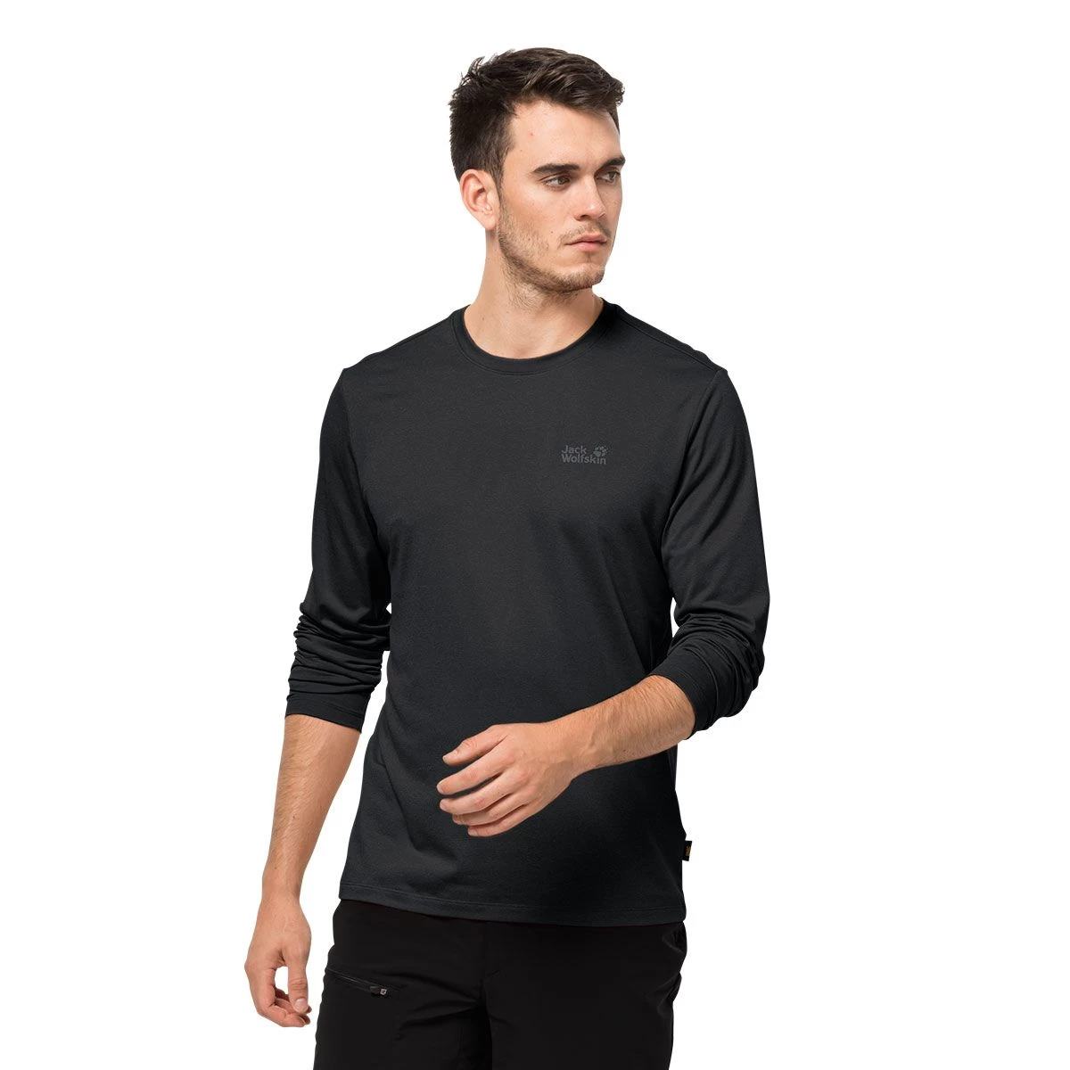 Jack Wolfskin Men’s Sky Thermal Long Sleeve Tee – Black - Image 4