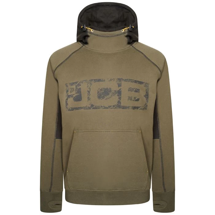 JCB Horton Logo Hoodie – Olive & Black 1 JCB Horton Logo Hoodie – Olive & Black