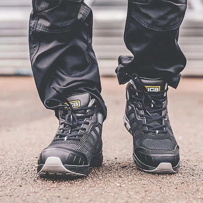 JCB Men's Hydradig Mid Cut Work Safety Boot - Black 2 JCB Men's Hydradig Mid Cut Work Safety Boot - Black - Image 2