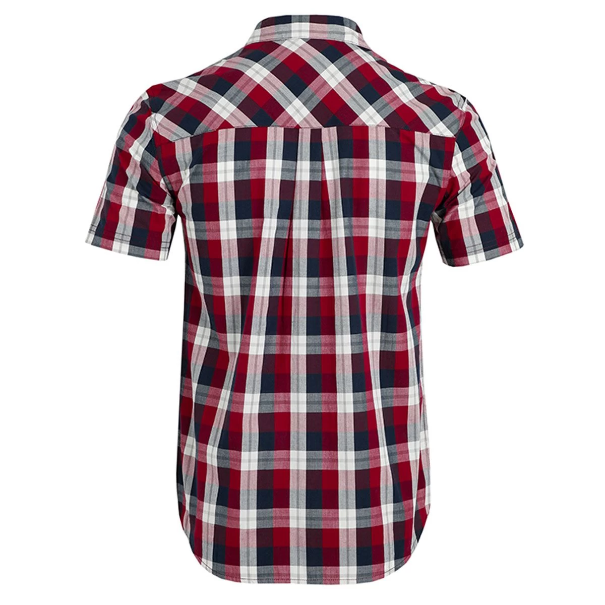 Weird Fish Men's Judd Short Sleeve Check Shirt - Garnet 2 Weird Fish Men's Judd Short Sleeve Check Shirt - Garnet - Image 2