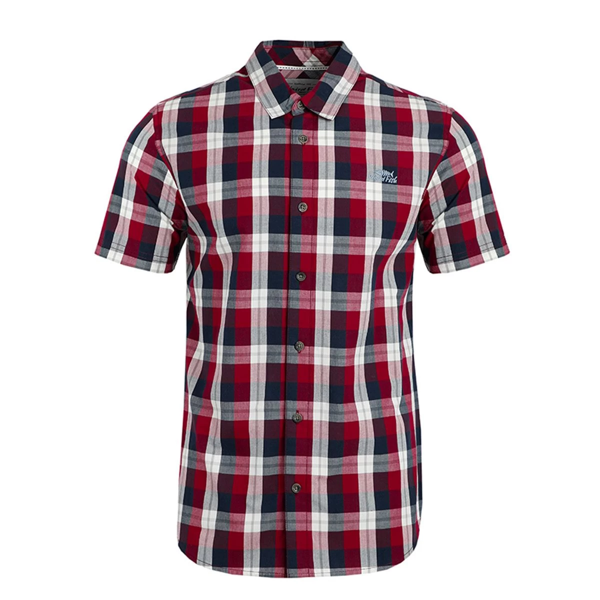 Weird Fish Men's Judd Short Sleeve Check Shirt - Garnet 3 Weird Fish Men's Judd Short Sleeve Check Shirt - Garnet - Image 3