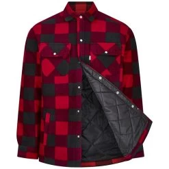 Champion Men’s Kinross Quilted Padded Shirt - Red -Fashionable Man kinross padded shirt red m