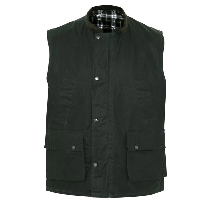 Champion Men’s Lanark Wax Waistcoat – Olive 2 Champion Men’s Lanark Wax Waistcoat – Olive - Image 2