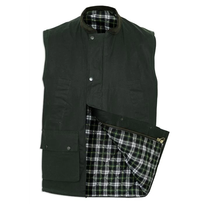 Champion Men’s Lanark Wax Waistcoat – Olive 3 Champion Men’s Lanark Wax Waistcoat – Olive - Image 3