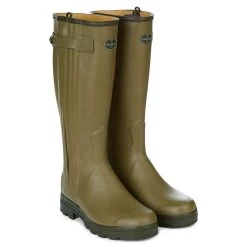 Le Chameau Men's Chasseur Leather Lined Wellington Boots - Vert Vierzon