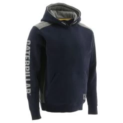 CAT Men's Logo Panel Hoodie - Navy