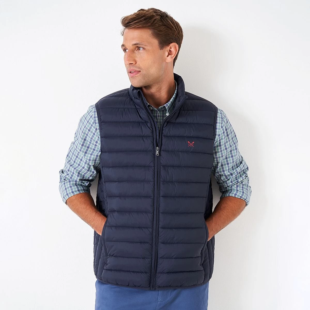 Crew Clothing Men's Lightweight Lowther Quilted Gilet - Navy 3 Crew Clothing Men's Lightweight Lowther Quilted Gilet - Navy - Image 3