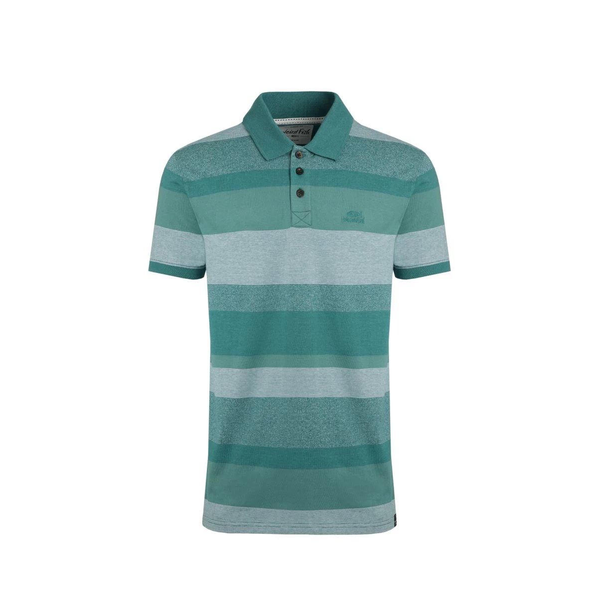 Weird Fish Men's Lymore Organic Striped Polo Shirt - Peacock Blue 3 Weird Fish Men's Lymore Organic Striped Polo Shirt - Peacock Blue - Image 3