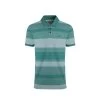 Weird Fish Men's Lymore Organic Striped Polo Shirt - Peacock Blue