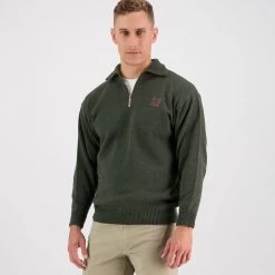 Swanndri Men's Mariner ¼ Zip Sweater - Olive 14 Swanndri Men's Mariner ¼ Zip Sweater - Olive -Fashionable Man mariner 14 zip nck sweater olv