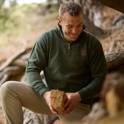 Swanndri Men's Mariner ¼ Zip Sweater - Olive