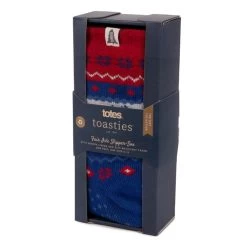 Totes Men's Sherpa Lined Slipper Socks - Fairisle -Fashionable Man mens sherpa lined slipper socks fairisle 2