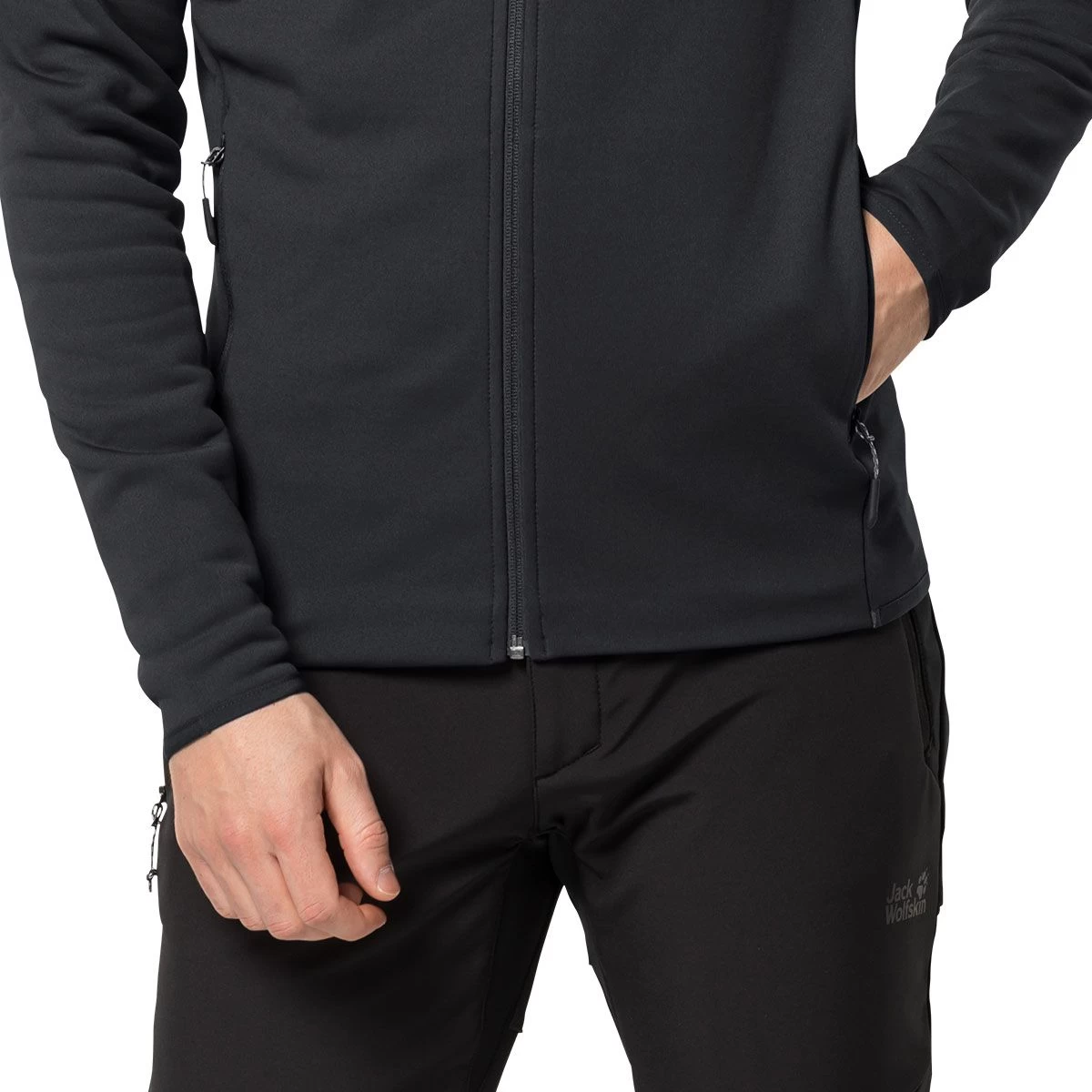 Jack Wolfskin Men's Baiselberg Full Zip Hooded Fleece Jacket - Black 5 Jack Wolfskin Men's Baiselberg Full Zip Hooded Fleece Jacket - Black - Image 5