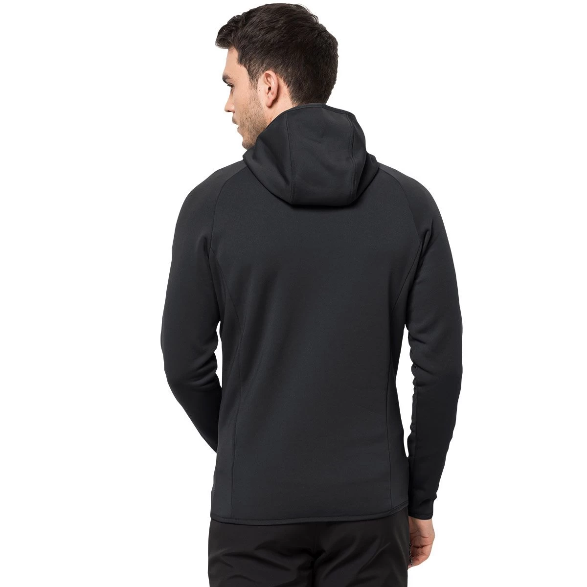 Jack Wolfskin Men's Baiselberg Full Zip Hooded Fleece Jacket - Black 2 Jack Wolfskin Men's Baiselberg Full Zip Hooded Fleece Jacket - Black - Image 2