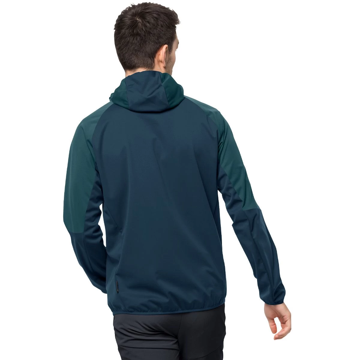 Jack Wolfskin Men's Feldberg Softshell Hooded Jacket - Dark Sea 2 Jack Wolfskin Men's Feldberg Softshell Hooded Jacket - Dark Sea - Image 2
