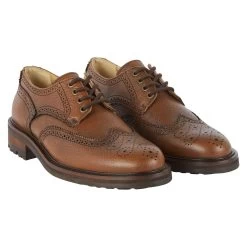 Le Chameau Men's Deauville Cuir Brogue Shoes - Marron -Fashionable Man mns normandy cuir marron 4 1